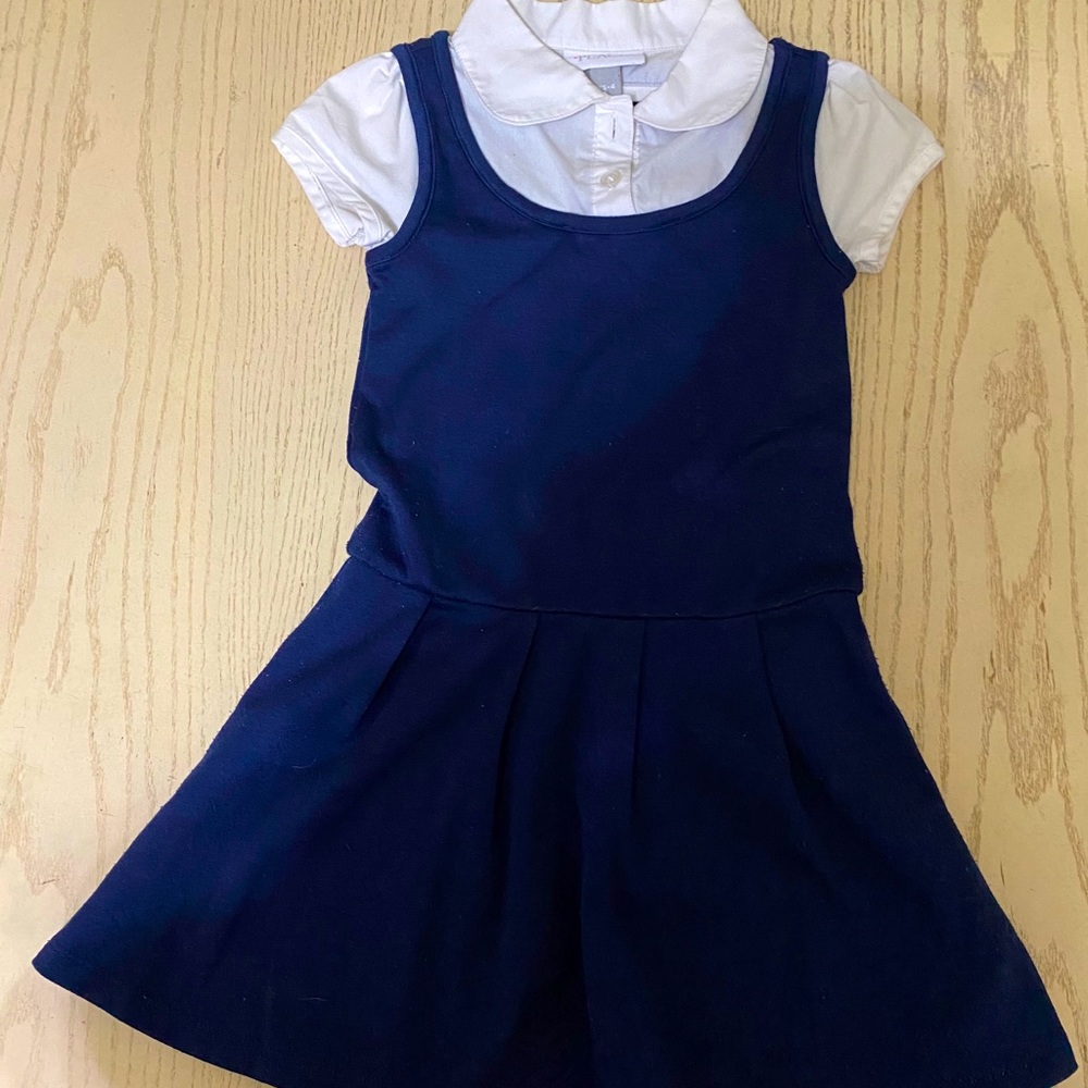 Children’s Place girl uniform dress small 4